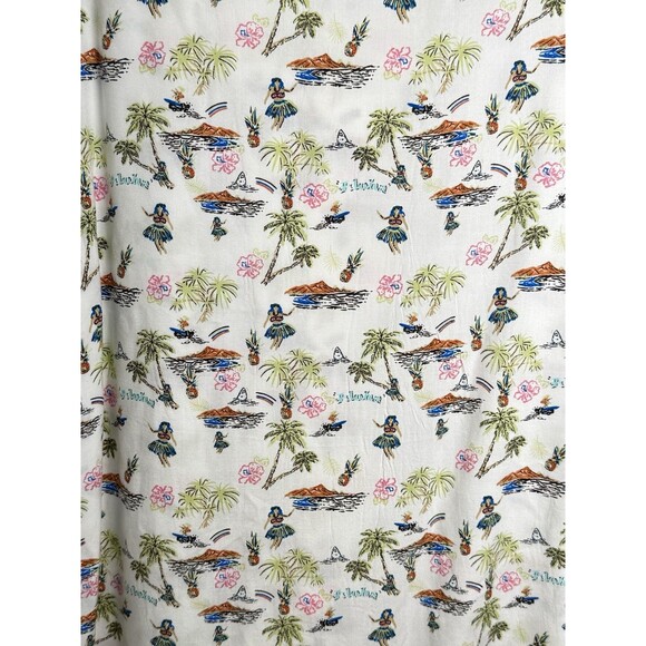 Cremieux Blue Label Hula Girl Print Rayon Short Sleeve Woven Camp Shirt Sz M New - Picture 5 of 8